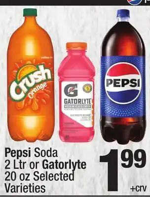 Super King Markets Pepsi Soda 2 Ltr or Gatorlyte 20 oz offer