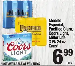 Super King Markets Modelo Especial, Pacifico Clara, Coors Light, Miller Lite offer