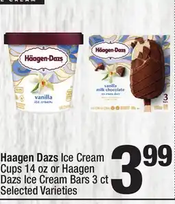 Super King Markets Haagen Dazs Ice Cream Cups 14 oz or Haagen Dazs Ice Cream Bars 3 ct offer