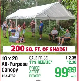 Menards 10 x 20 All-Purpose Canopy offer