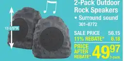 Menards 2-Pack Outdoor Rock Speakers offer