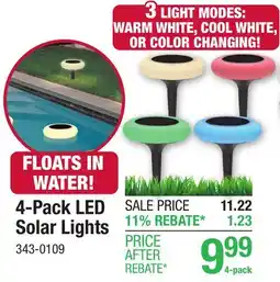 Menards 4-Pack LED Solar Lights offer