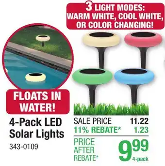 Menards 4-Pack LED Solar Lights offer
