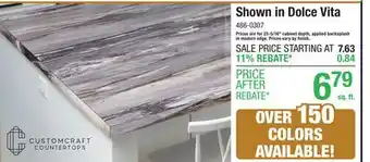 Menards Shown in Dolce Vita offer