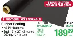 Menards Rubber Roofing offer