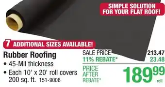 Menards Rubber Roofing offer