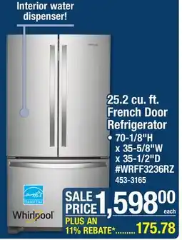 Menards 25.2 cu. ft. French Door Refrigerator offer