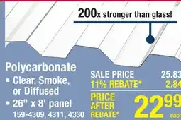 Menards Polycarbonate offer