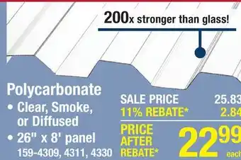Menards Polycarbonate offer