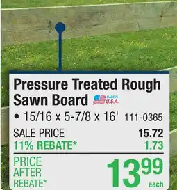 Menards Pressure Treated Rough Sawn Board offer