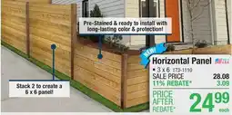 Menards Horizontal Panel offer