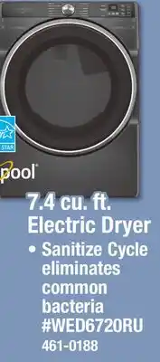 Menards 7.4 cu. ft. Electric Dryer offer
