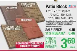 Menards Patio Block offer
