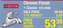 Menards Delta Chrome Finish Faucets offer