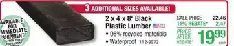 Menards 2 x 4 x 8' Black Plastic Lumber offer