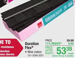 Menards Duration Flex Architectural Shingles offer