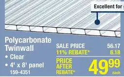 Menards Polycarbonate Twinwall offer