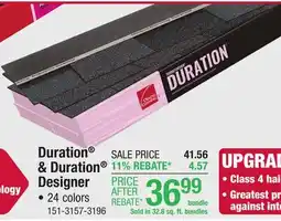 Menards Duration & Duration Designer offer