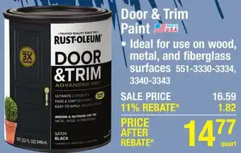 Menards Door & Trim Paint offer