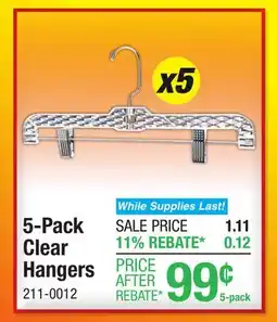 Menards 5-Pack Clear Hangers offer
