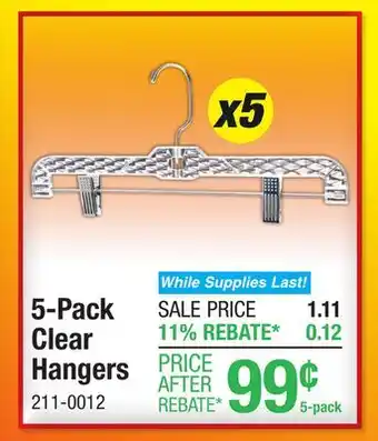 Menards 5-Pack Clear Hangers offer