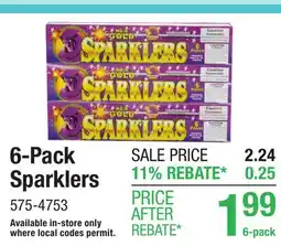 Menards 6-Pack Sparklers offer