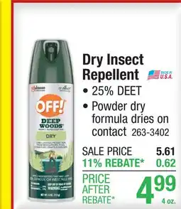 Menards Dry Insect Repellent offer