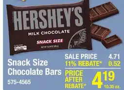 Menards Snack Size Chocolate Bars offer