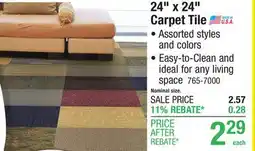 Menards 24 x 24 Carpet Tile offer