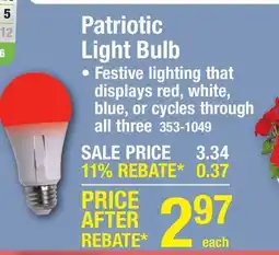 Menards Patriotic Light Bulb offer