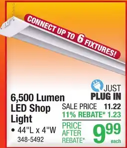 Menards 6,500 Lumen LED Shop Light offer