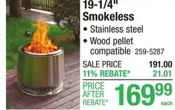 Menards 19-1/4 Smokeless offer
