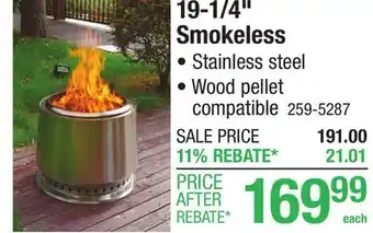 Menards 19-1/4 Smokeless offer