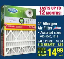 Menards 4 Allergen Air Filter offer