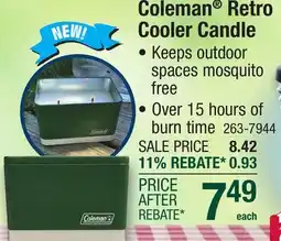 Menards cRetro Cooler Candle offer