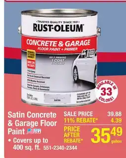 Menards Satin Concrete & Garage Floor Paint offer