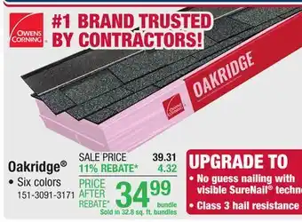 Menards Oakridge offer