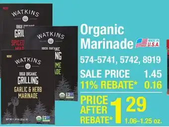 Menards Organic Marinade offer