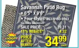 Menards Savannah Patio Rug offer