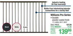 Menards Williams Pro Series offer