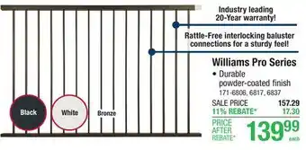 Menards Williams Pro Series offer