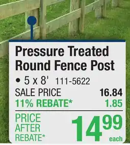 Menards Pressure Treated Round Fence Post offer