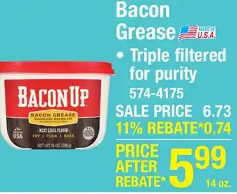 Menards Bacon Grease offer