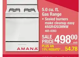 Menards 5.0 cu. ft. Gas Range offer