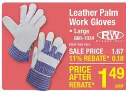 Menards Leather Palm Work Gloves offer