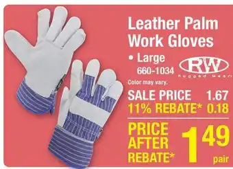 Menards Leather Palm Work Gloves offer