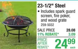 Menards 23-1/2 Steel offer