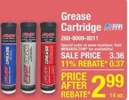 Menards Grease Cartridge offer