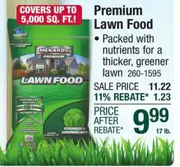 Menards Premium Lawn Food offer