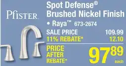 Menards Spot Defense Brushed Nickel Finish offer